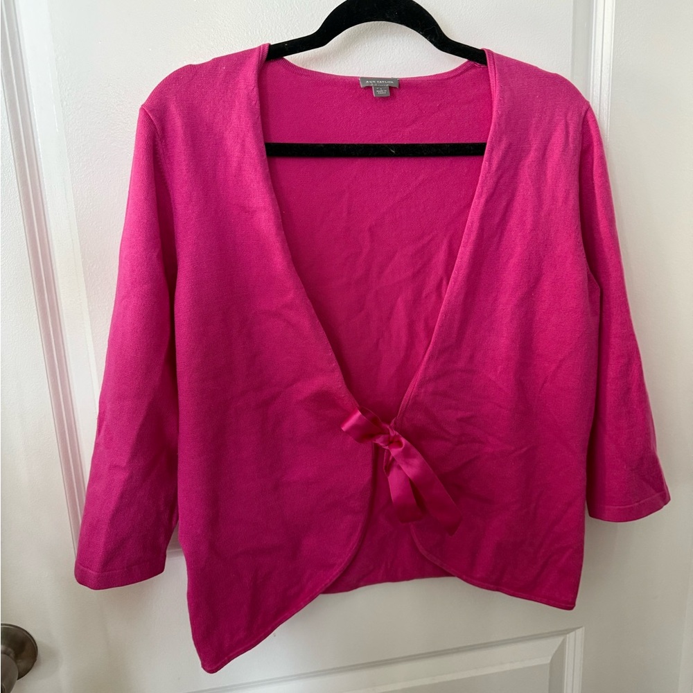 Anne Taylor Tie Front Cardigan